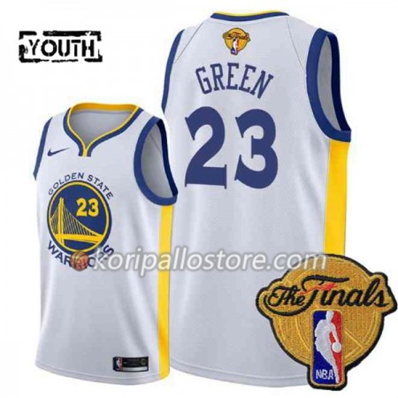 Golden State Warriors Draymond Green 23 2018 NBA Finals Patch Nike Valkoinen Lasten Pelipaidat Swingman